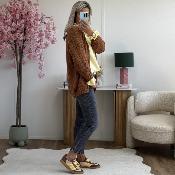 Gilet grosse maille marron