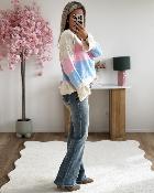 Pull Maelys beige rose ciel