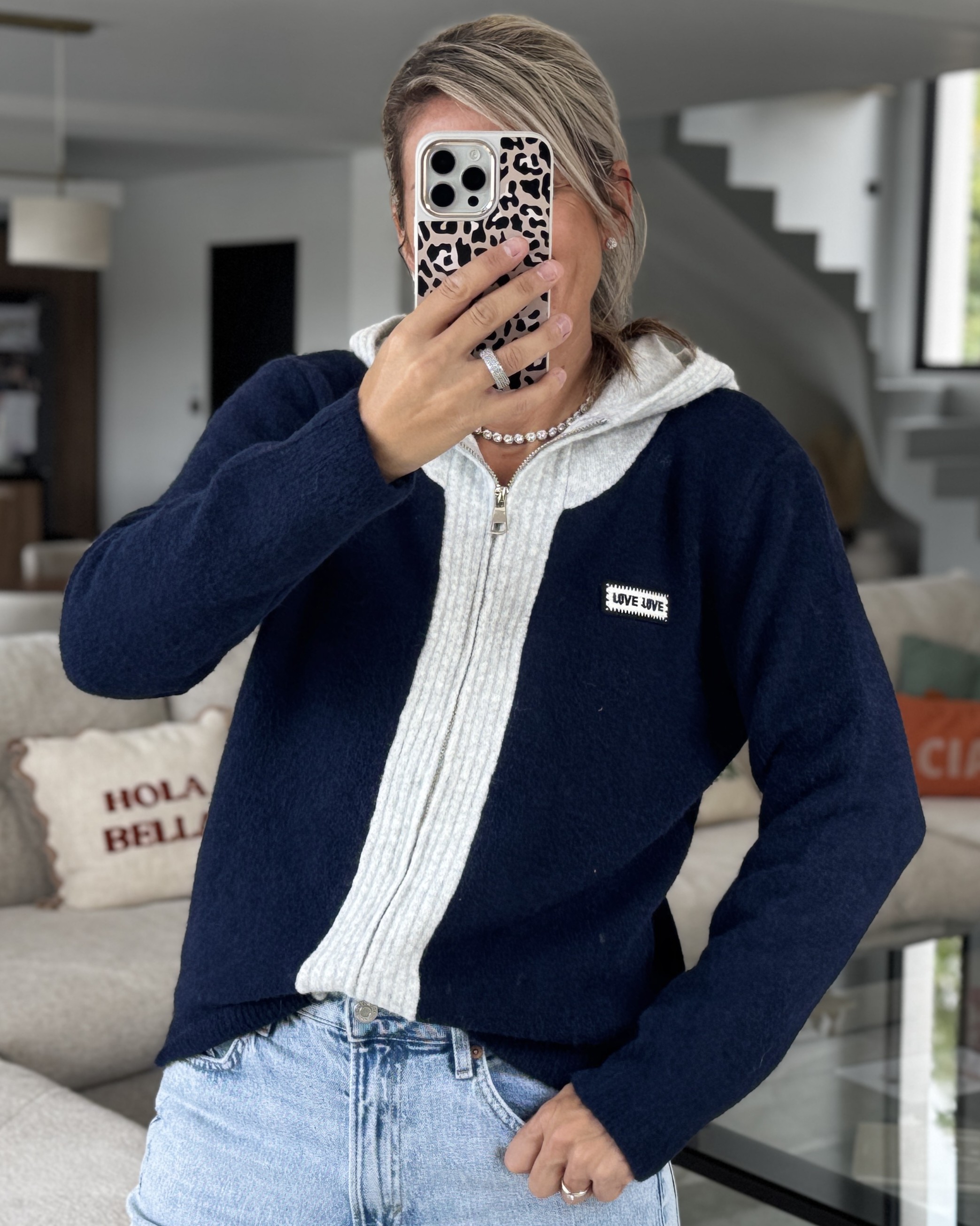 Gilet patch love marine