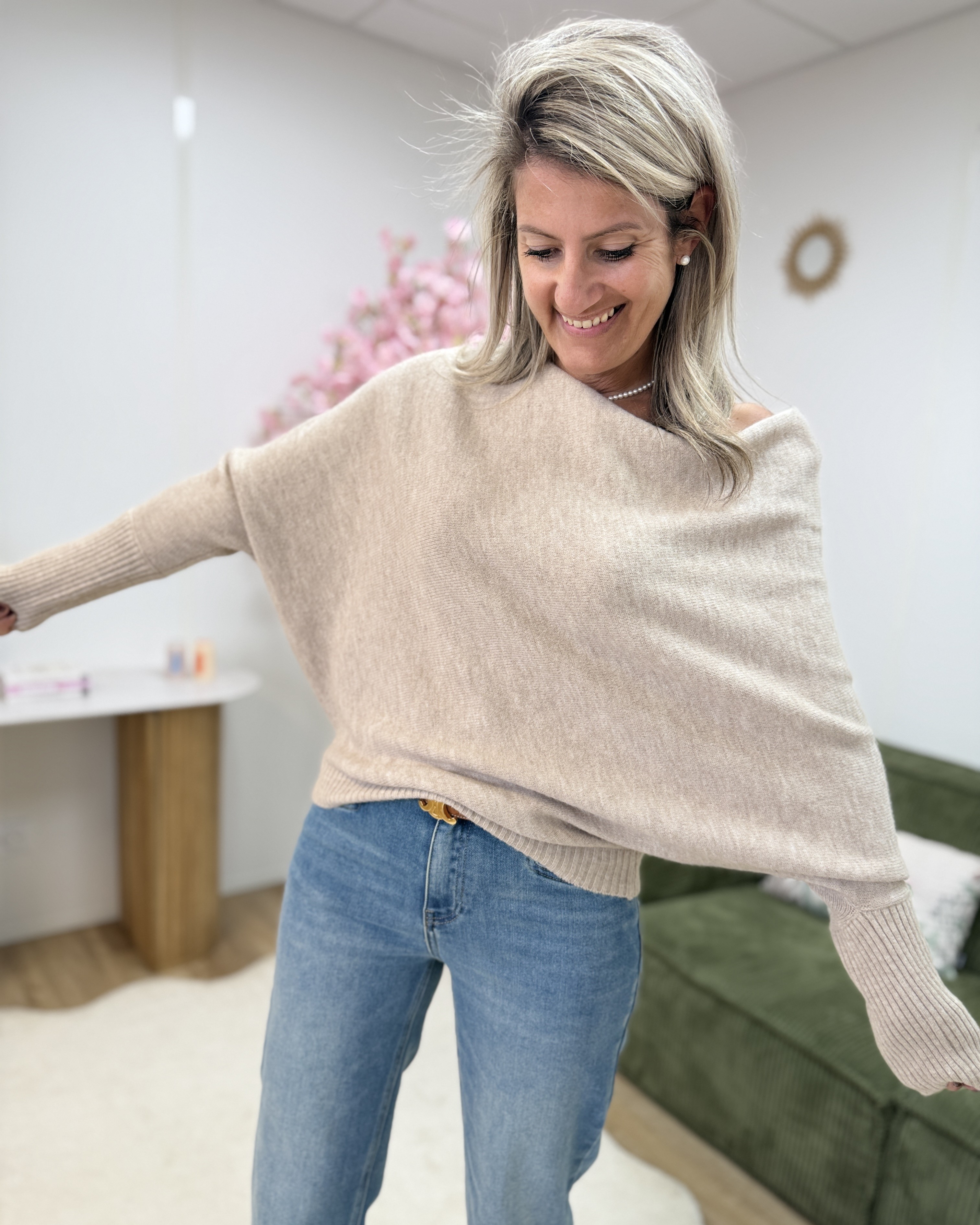 Pull chauve souris taupe