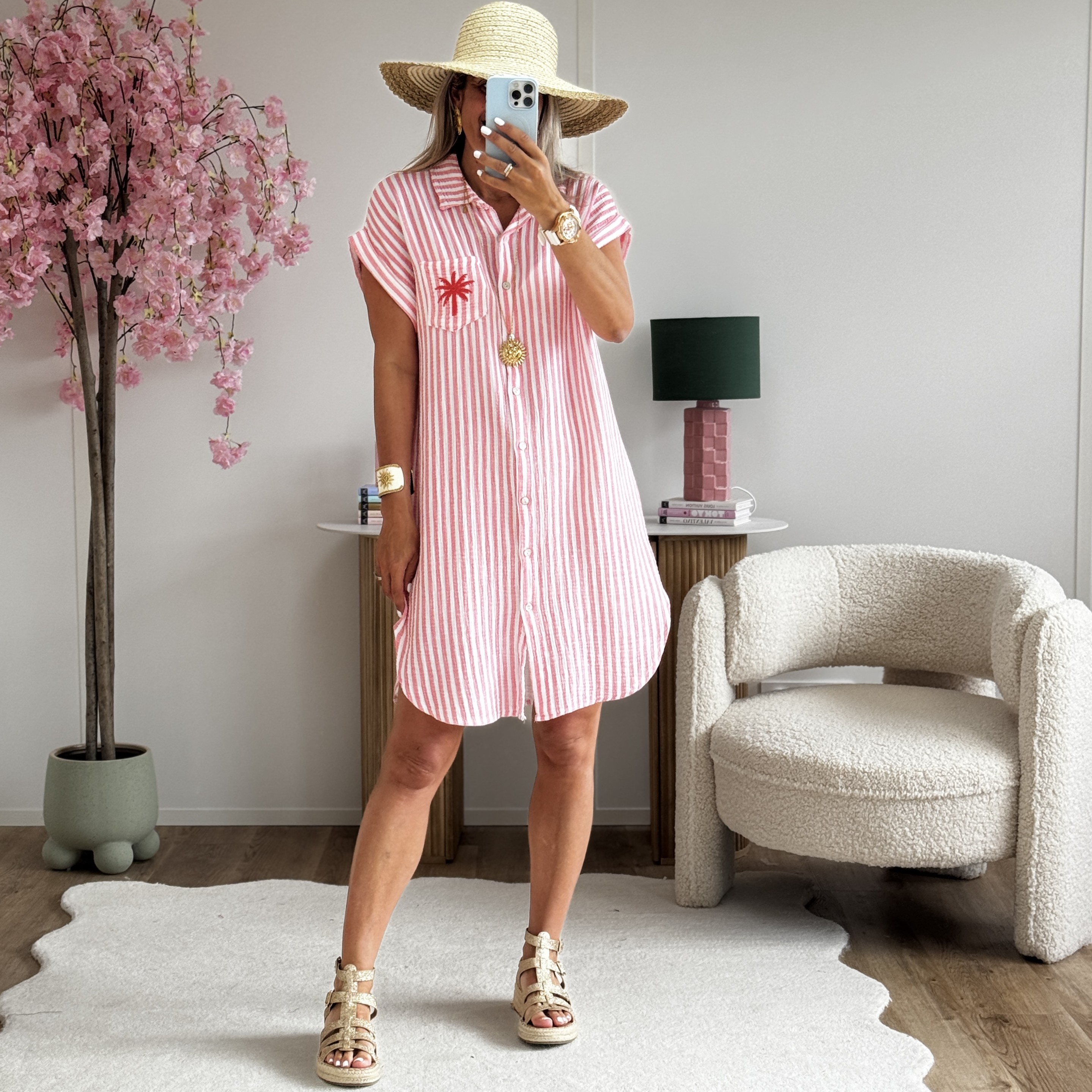 Robe chemise Etan corail