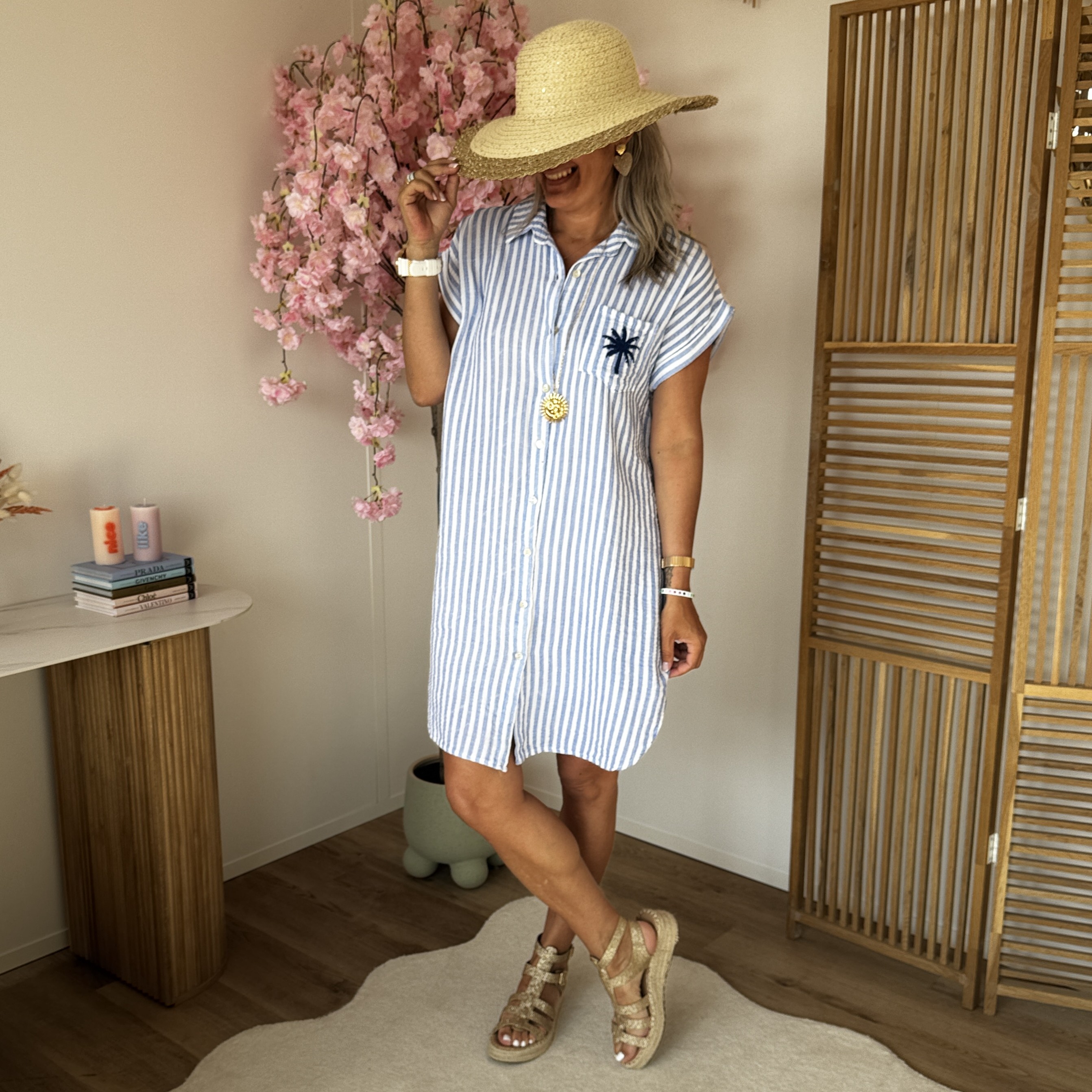 Robe chemise Etan bleu