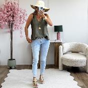 Top Flore kaki