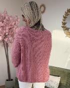 Gilet grosse maille rose