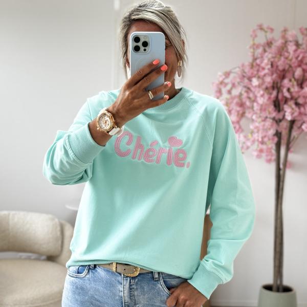 Sweat cherie turquoise