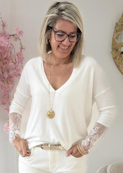 Pull Sophie blanc