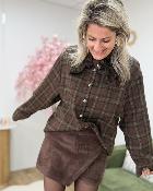 Jupe short suedine choco