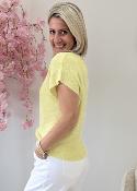 Top en maille lurex jaune