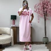 Robe Sweat soho NY rose rouge