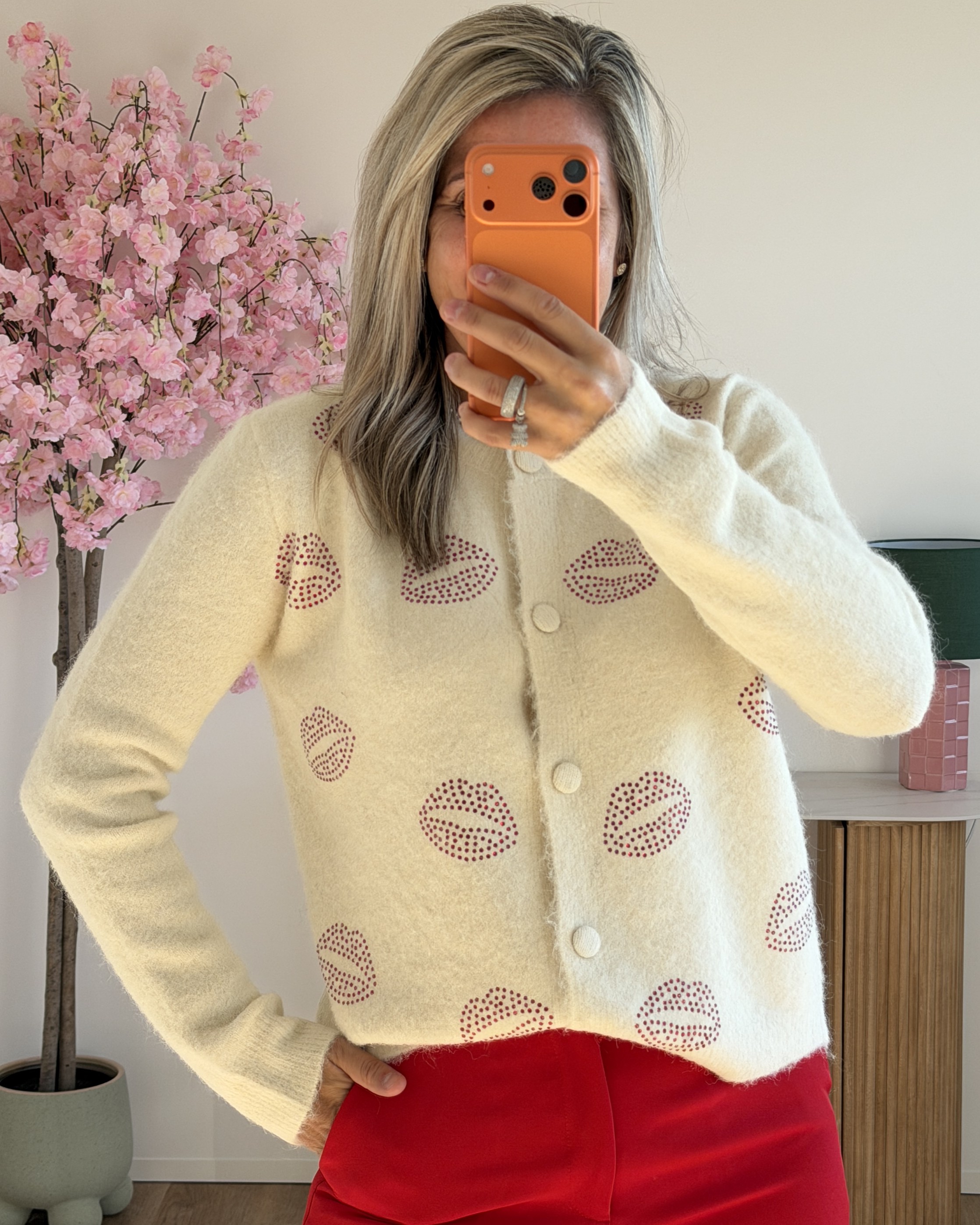Gilet lips ecru