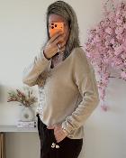 Pull Amour bonjour beige