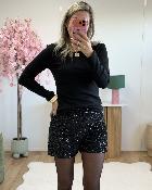 Short sequins noir