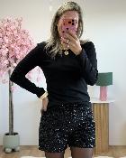 Short sequins noir