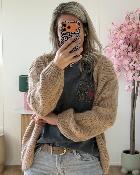 Gilet grosse maille camel