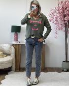 Pull mlle en leopard kaki