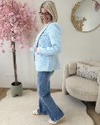 Blazer en tweed ciel