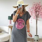 Robe Vintage rock gris rose