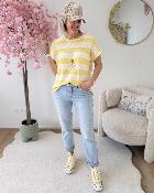 Pull en maille avec collier jaune