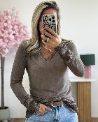 Sous pull dentelle chocolat