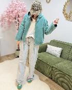 Veste zippée vert amande