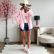Blazer oversize rose (taille grand)
