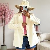 Blazer oversize ecru (taille grand)