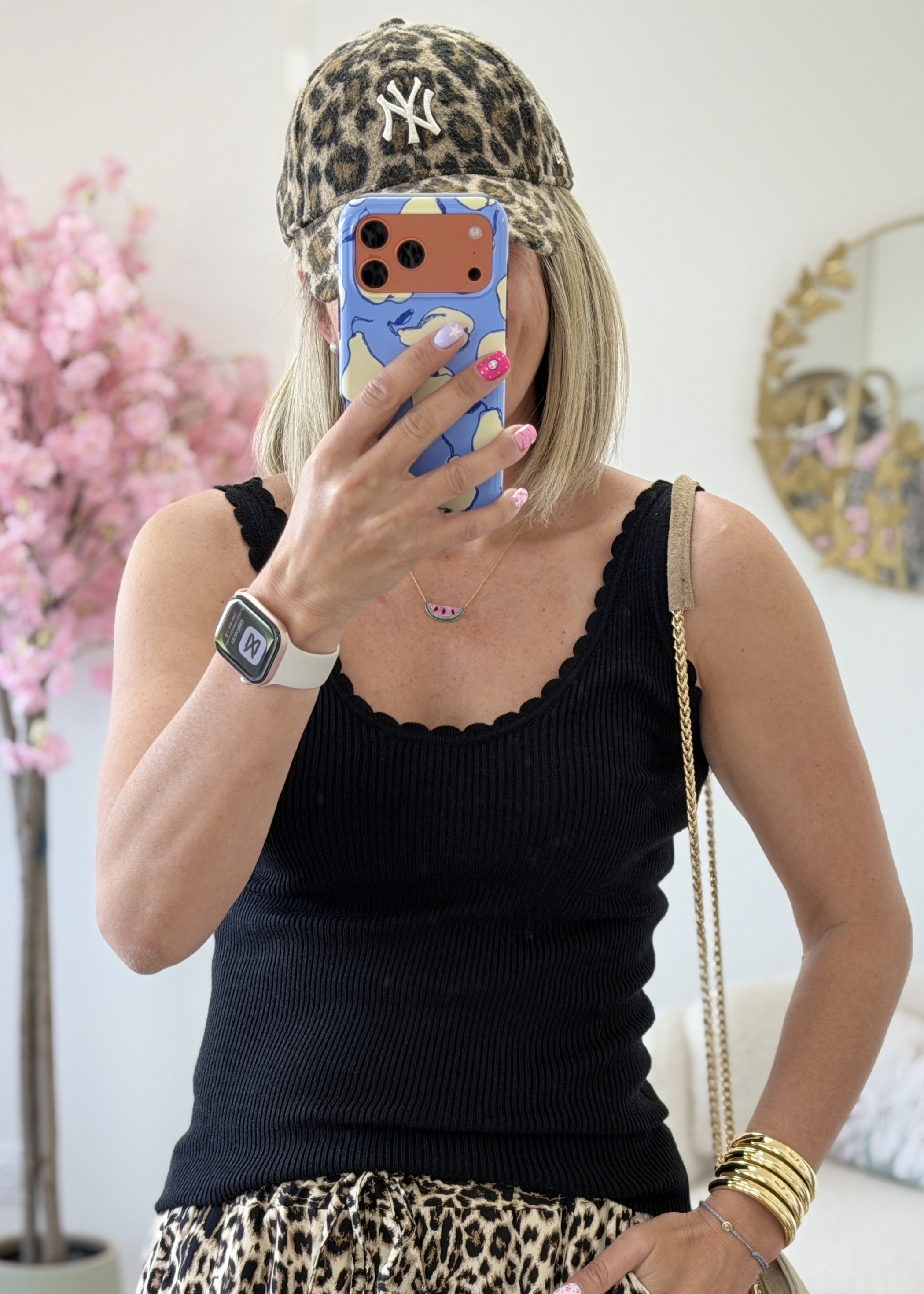 Top festonn� noir