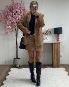 Blazer mi long suédine