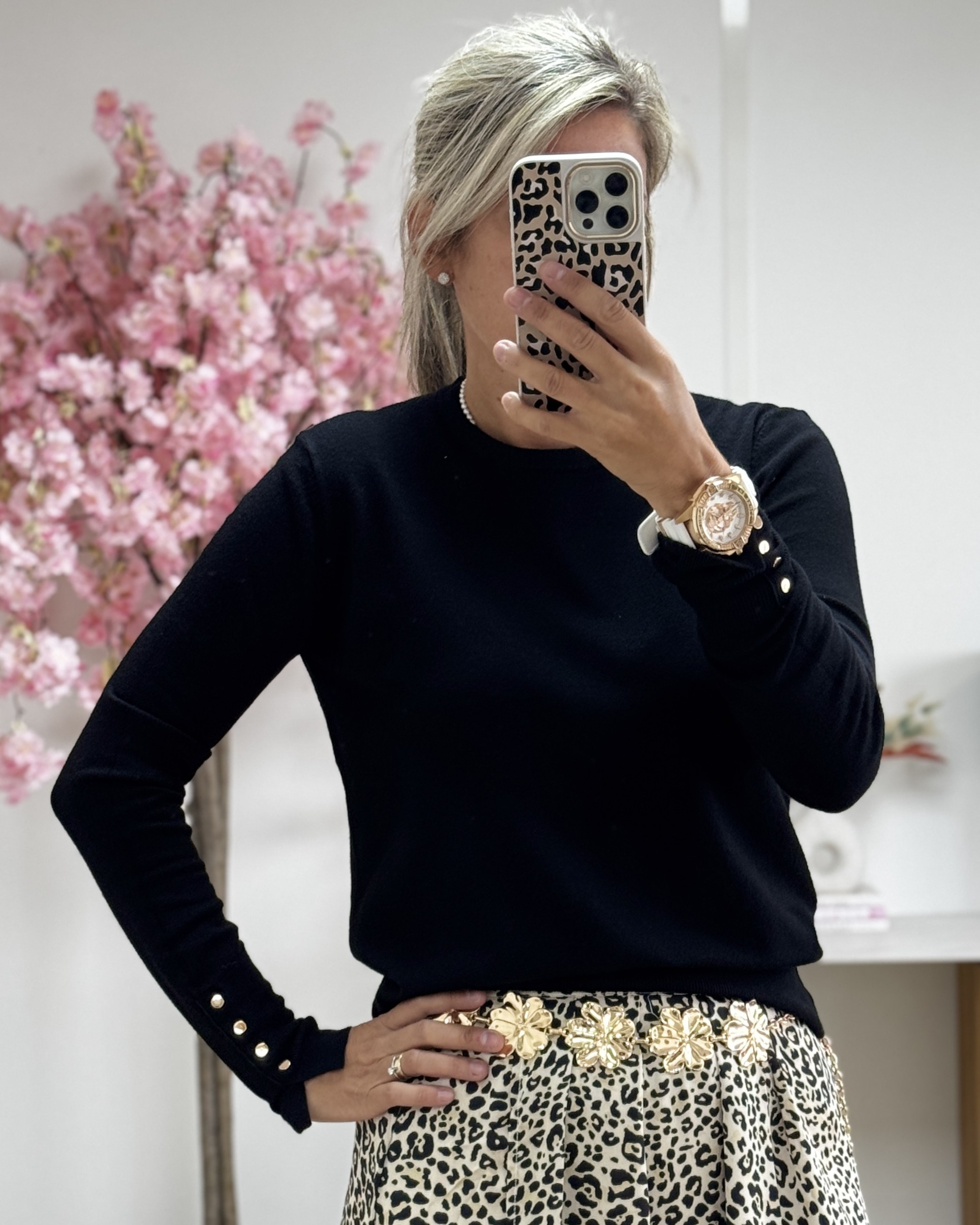 Ceinture métal fleurie