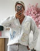Gilet Love gris