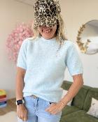 Pull avec mitaines bleu