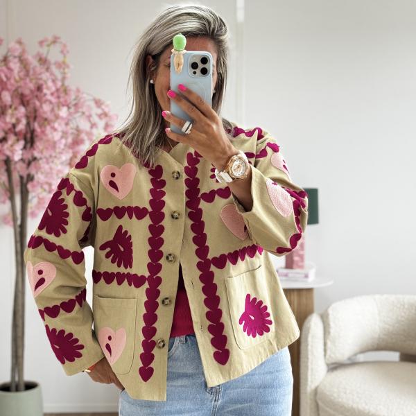 Veste Clara camel rose