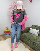 Tee shirt Leslie gris fluo