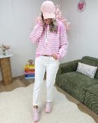 Sweat en maille rose