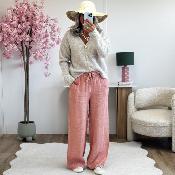 Pantalon en lin terracotta