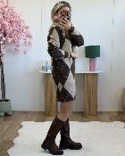Robe pull Esther beige choco