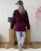 Gilet clouté bordeaux