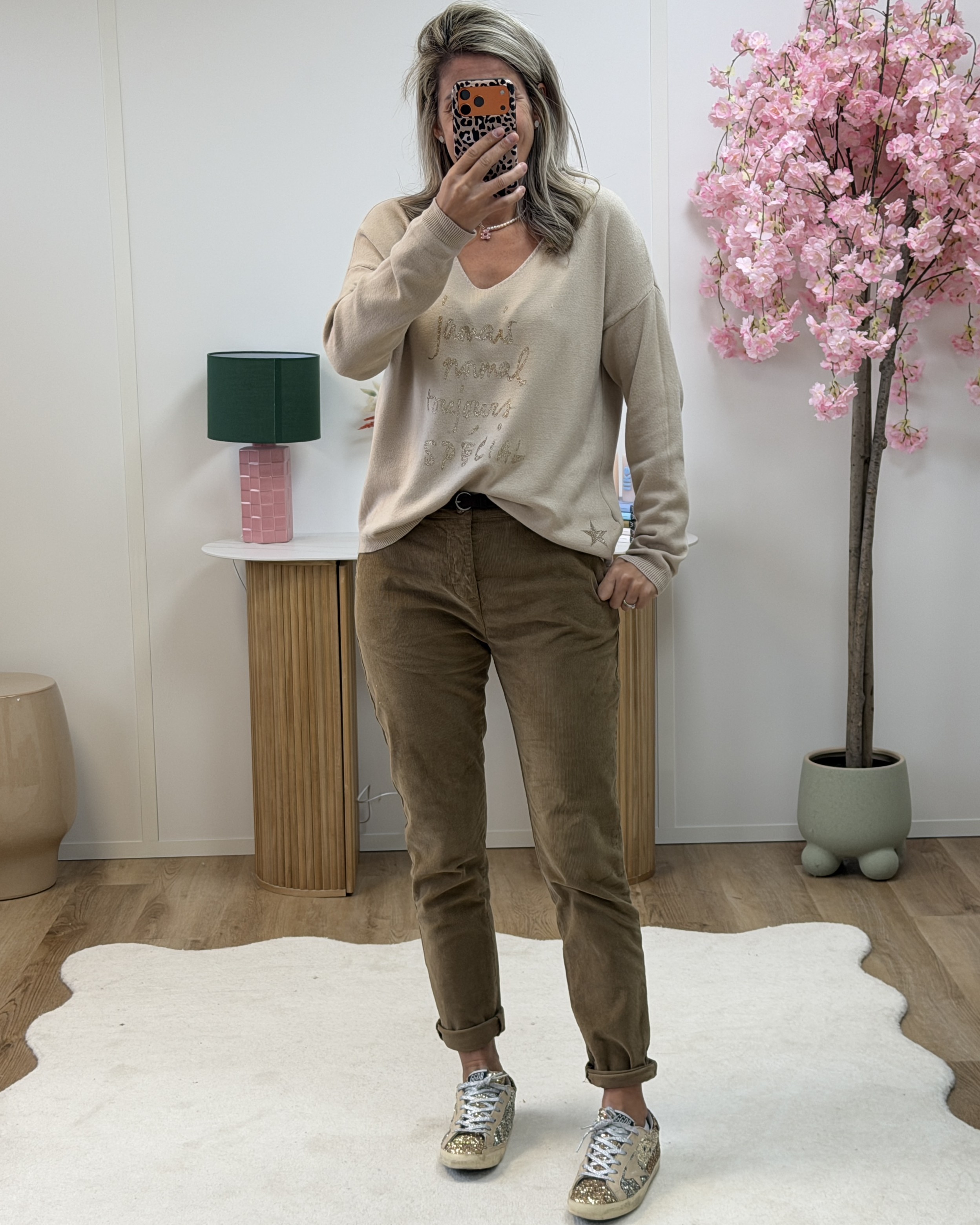 Chino velours camel