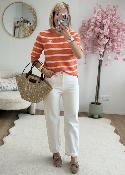 Pull Manon orange rose