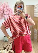 Tee shirt Lexie rayé rouge