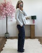 Pantalon à carreaux marine