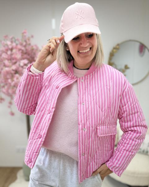 Bombers matelassé rose