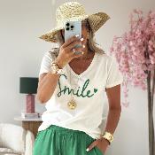 Tee shirt smile vert