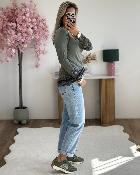 Sous pull dentelle kaki