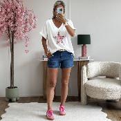 Tee shirt Lou gris rose