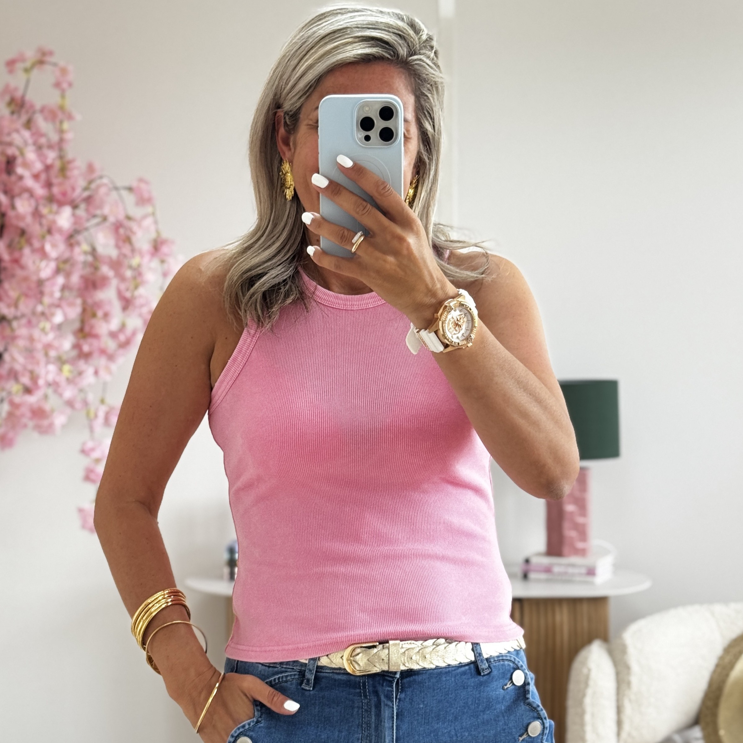Top Laurie rose (taille petit)