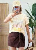 Jupe short Laly choco