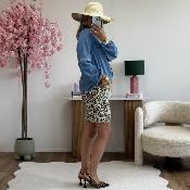 Jupe en jeans leopard