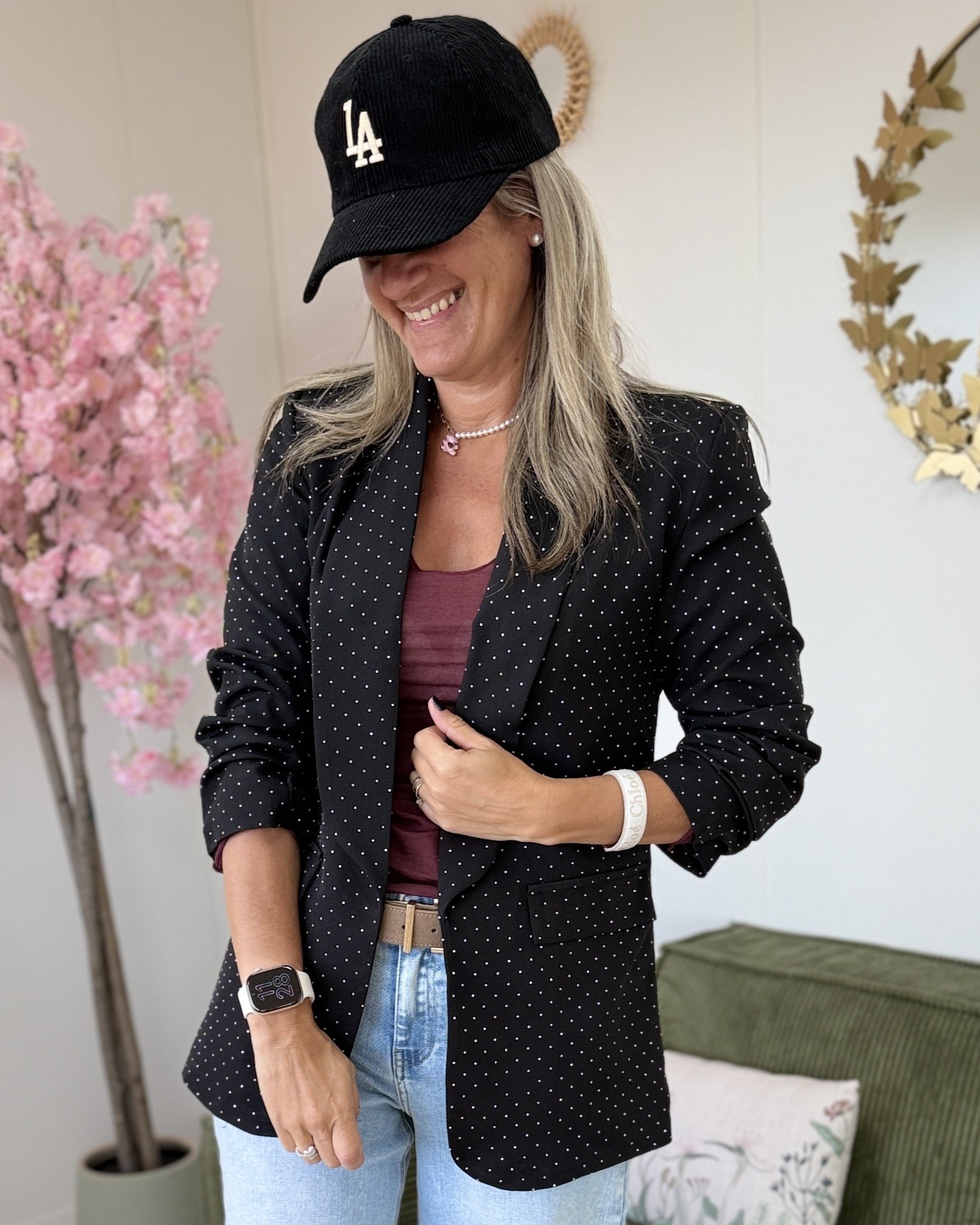 Blazer strass noir