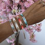 Bracelet B6 or rose ciel vert
